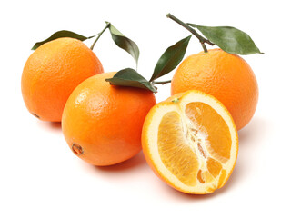 Wall Mural - Orange fruit on the white background
