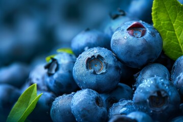 Wall Mural - Fresh blueberry background. Texture blueberry berries close up.