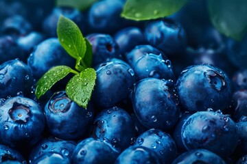 Wall Mural - Fresh blueberry background. Texture blueberry berries close up.