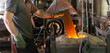 Foundry - ferrous metal is melted in an induction furnace of metallurgical plant