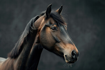 Naklejka na meble Close Up of Horse on Black Background
