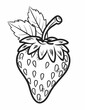 graphics summer coloring book for children with a ripe strawberry