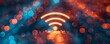 © Ян Заболотний - Symbolic Abstract Background: Depicting Wireless Network and Data Connectivity with Wifi Icon. Concept Wireless Connectivity, Wifi Network, Abstract Background, Data Connectivity, Symbolic Wifi Icon