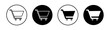 Shopping cart flat line icon set. Shopping cart Thin line illustration vector