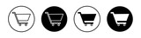 Fototapeta  - Shopping cart flat line icon set. Shopping cart Thin line illustration vector
