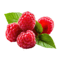 Wall Mural - Raspberries on transparent background