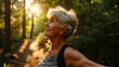 © vefimov - Woman with backpack looking up into sky. Ideal for travel and adventure concepts