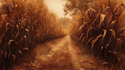 Canvas Print - Corn ready for harvest. Generative AI