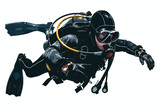 Fototapeta Kosmos - scuba diving isolated vector style