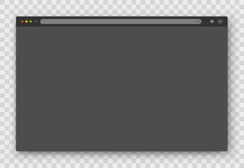 Wall Mural - the design of the web browser window in gray on a transparent background. vector frame of a website 