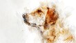 Graceful Harrier: Delicate Watercolor Portrait of a Majestic Dog