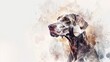 Graceful Weimaraner: Delicate Watercolor Portrait of a Majestic Dog