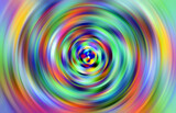 Fototapeta Tęcza - Wirujące w ruch okrężnym kolorowe koncentryczne okręgi, rozmycie ruchu - abstrakcyjne tło, tapeta, gradient