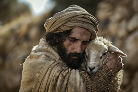 Jesus recovered lost sheep carrying it in his arms