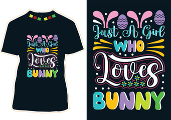 Canvas Print - Just A Girl Who Loves Bunny T-Shirt Design