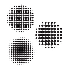 Poster - Set of Doted halftone circles, halftone dot pattern, Circle halftone element, Pop art style. Pattern with doted circles, halftone dotted backdrop. sun burst dot