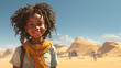 african child standing in desert