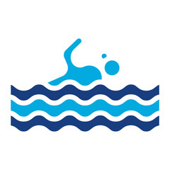 Wall Mural - Swimmer Girl icon vector image. Can be used for Water Park.