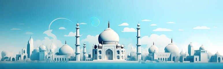 empty mosque text background, elegant modern Islamic design