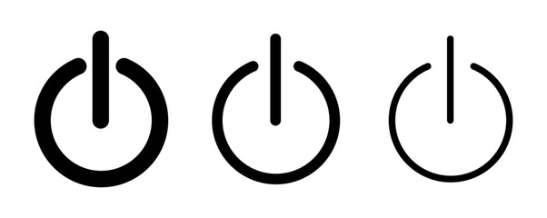 Wall Mural - Button on off outline icon collection or set. Button on off Thin vector line art