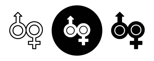 Wall Mural - Gender outline icon collection or set. Gender Thin vector line art