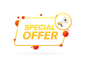 Special offer icon. Special offer sign banner. Flat style. Vector icon