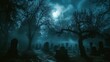 Grave Night Walk A Spooky Cemetery Experience Generative AI