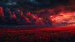 © Bipul Kumar - Red Sky at Sunset A Stunning View of the Clouds and the Sun Generative AI