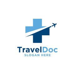 Wall Mural - travel doctor health care logo design vector illustration