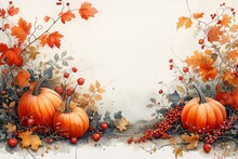 Autumn's Delight A Pumpkin Patch Of Artistic Bliss Generative AI