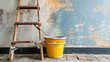 © Blackmint Studio - ladder, paint and tools for making repair in empty room