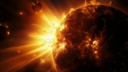 Wall Mural - a captivating image of the sun and various planets in outer space. perfect for educational materials