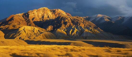 Wall Mural - majestic snow-capped mountain range under a clear blue sky