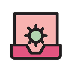 Sticker - Computer Install Notebook Settings Setup Filled Outline Icon