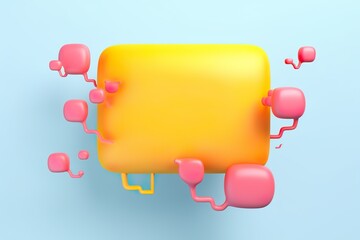 3d chat bubbles minimal concept of social media messages 3d illustrations  