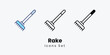 Rake icons set autumn icons vector stock illustration.