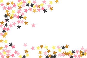Wall Mural - Modern black pink gold starburst scatter wallpaper. Little starburst spangles birthday decoration elements. Dreams star burst illustration. Sparkle confetti banner decor.