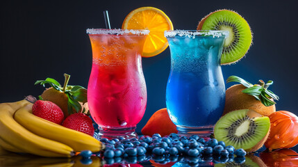 Canvas Print - cocktail with fruits