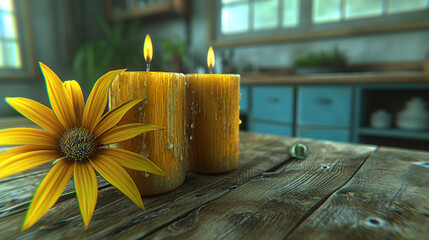 Wall Mural - candles on the table