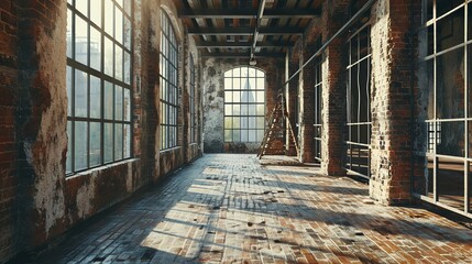  Empty Loft Industrial Grunge Interior 
