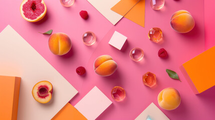 Poster - a bunch of fruit sitting on top of a table next to a piece of paper with a name on it.