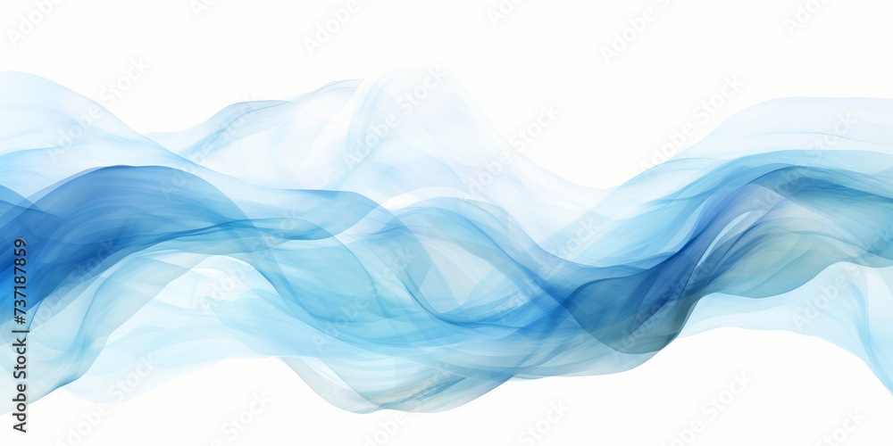 Abstract blue wave design on white background for creative concepts ...