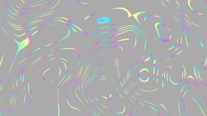 Sticker - distorted neon glowing lines abstract background on black background. 4k loop