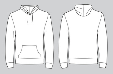 Wall Mural - White Hoodie with front and back views 
