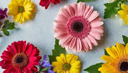 Wall Mural - floral background of bright summer flowers on transparent background with possibility to change background color background for bookmark design or cell phone wallpaper