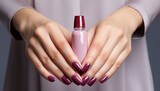 Fototapeta Natura - Women elegance in fashion manicure, nail polish, beauty treatment, glamour generated by AI