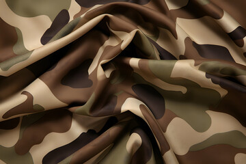 Wall Mural - Closeup of camouflage folded fabric texture