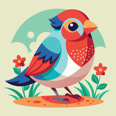 Wall Mural - Finches cute pet vector EPS