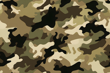 Camouflage seamless pattern, military fabric background texture