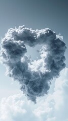 Canvas Print - A cloud shaped like a heart in the sky